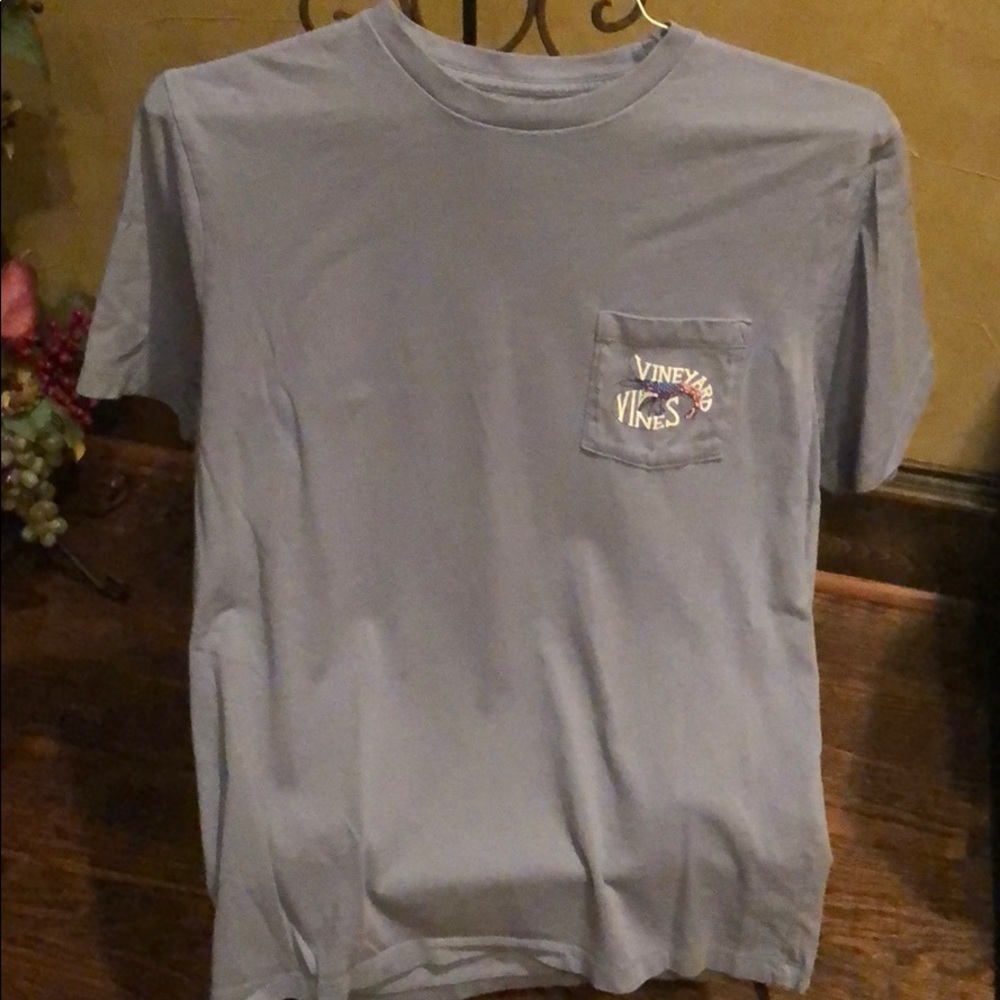 Vineyard Vines steel blue pocket t-shirt